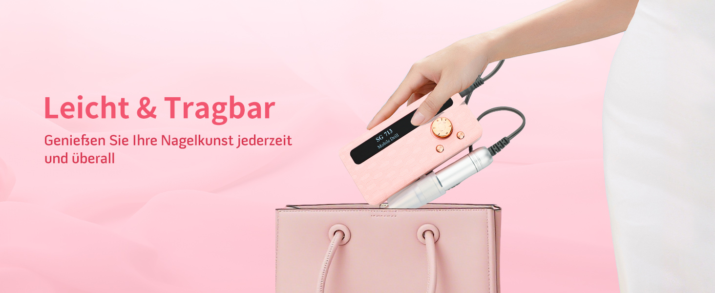 Електричний фрезер для нігтів Ziweo з LED дисплеєм, 45000 об/хв, для манікюру та педикюру, для гелю, акрилу, акригелю, Shellac