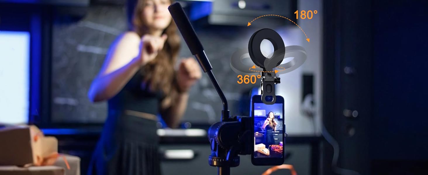 LED кільцева лампа для телефону та ноутбука, світло для селфі з 3 колірними температурами та 5 рівнями яскравості, USB світло для відеоконференцій, Zoom, YouTube, TikTok, макіяжу, фотографії, порожньою конструкцією