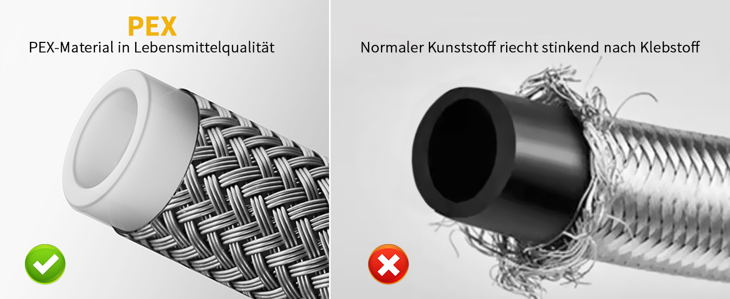 Кухонний змішувач з витяжною лійкою, 360° обертання, 2 режими, нержавіюча сталь, преміум-якість