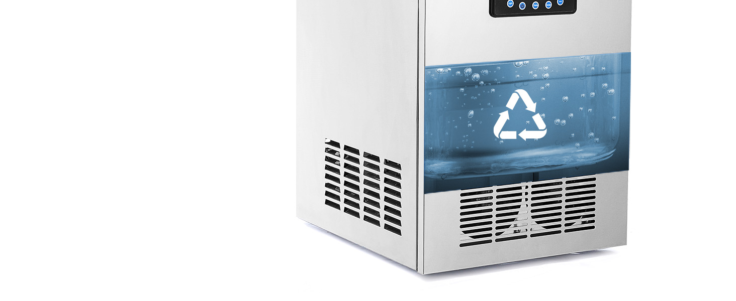 Льодогенератор Wilprep з автоочищенням, 22 кг/24 год, нержавіюча сталь, LCD-дисплей - для дому, офісу, ресторану, бару