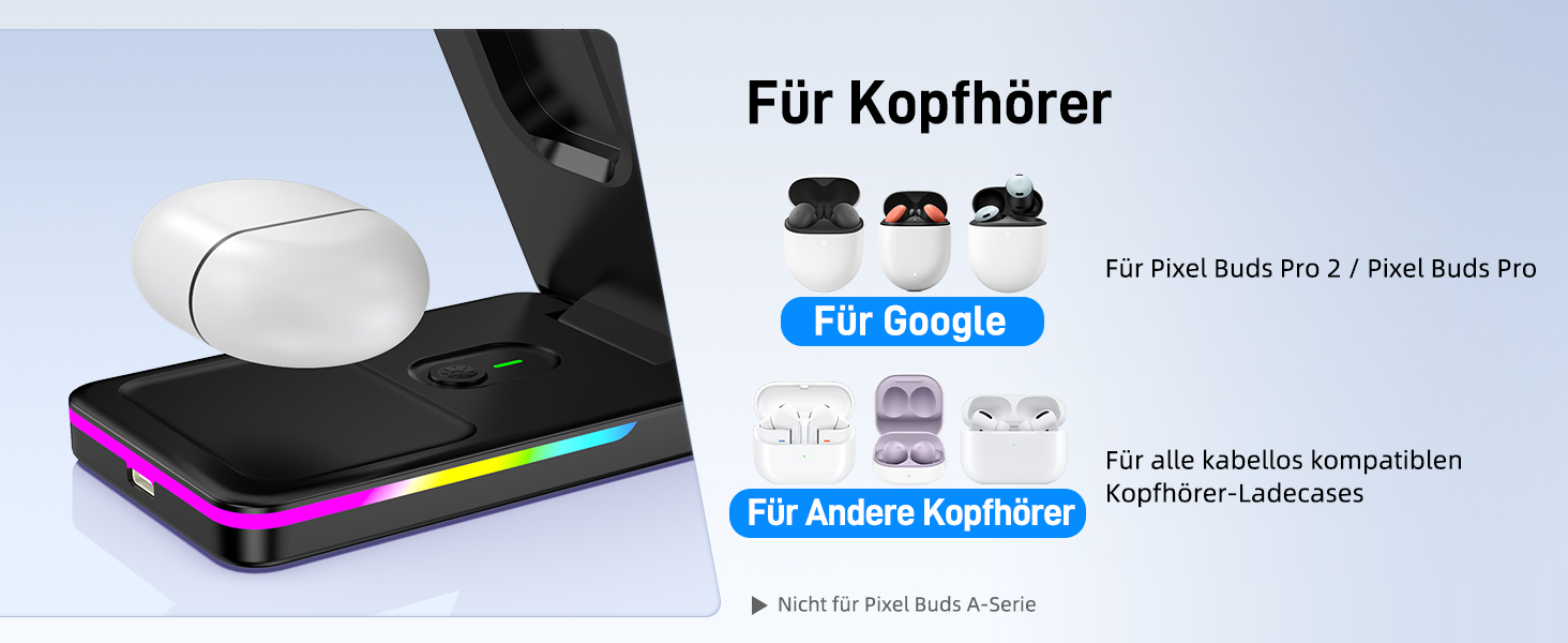 Магнітна зарядна станція 3-в-1 для Google Pixel Watch 3/2, Pixel 10/Pro/XL, 9/Pro/XL та Pixel Buds. Бездротовий зарядний пристрій Magsafe, складаний, для подорожей.