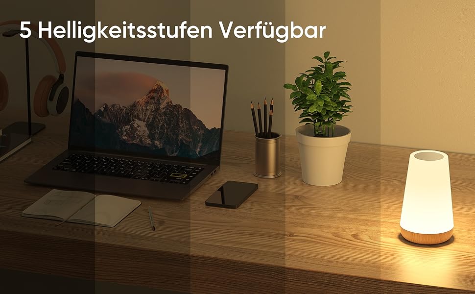 Нічник LED 2 шт, сенсорний диммер, USB зарядка, пульт ДУ, 13 кольорів, 3 режими, бездротовий таймер для спальні/вітальні, коричневий