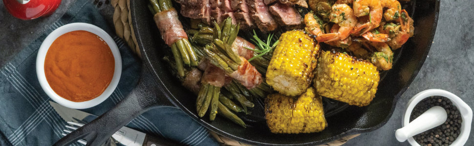 BBQ-Toro сковорода для гриля з чавуну 29 см, рифлена, з ручкою і носиками, для барбекю, духовки, плити