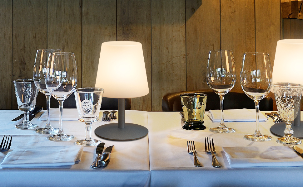 Акумуляторний світлодіодний настільний світильник MALUX з димером, теплий/холодний світ (3000K/7500K), водонепроникний IP44, сірий - для дому та саду