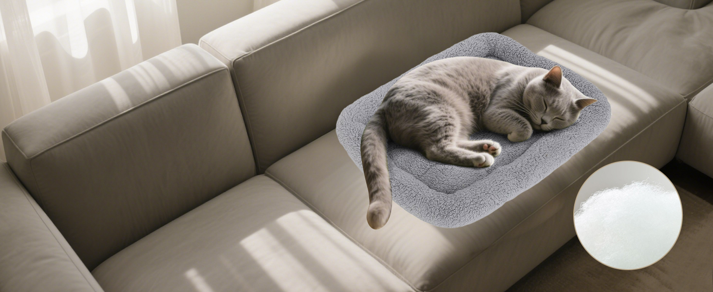 М'яке ліжко для котів та собак Namsan, плюшеве, теплий килимок, 45x60 см, сірий