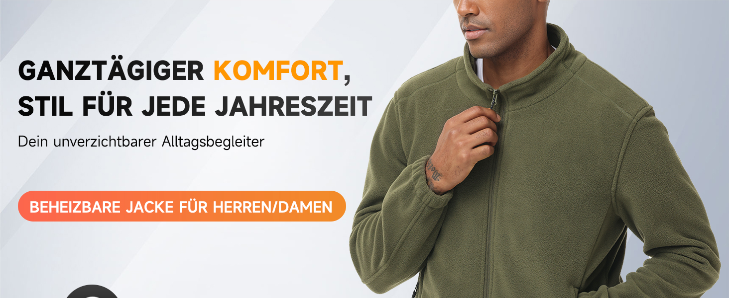 Обогрівальний жилет LABEWVI з акумулятором 10000mAh, чоловічий/жіночий, фліс Polar, USB, зелений