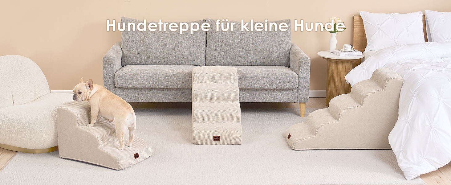 Сходинки для собак EHEYCIGA: компактні та зручні для маленьких собак, 40 см заввишки, 3 сходинки, сірий колір, з миючим покриттям та протиковзким дном (40 x 50 x 30 см)