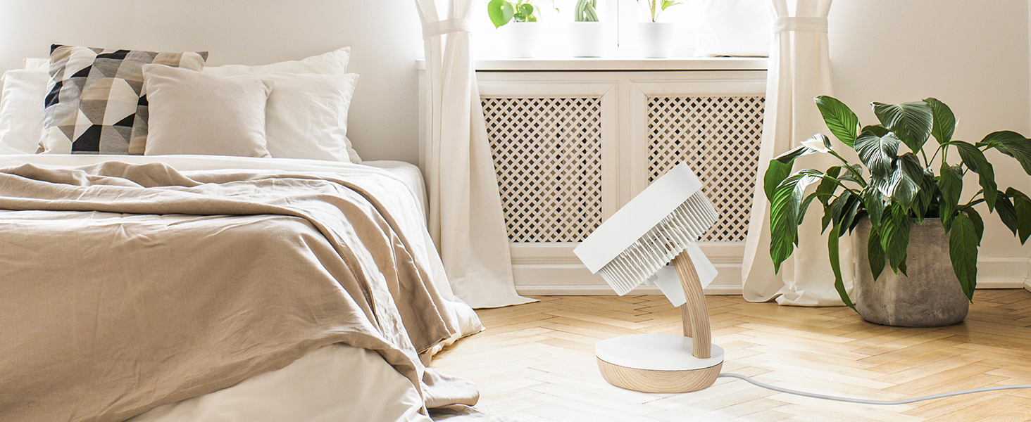 Вентилятор настільний MYCARBON FS05-DC: тихий, 8 швидкостей, 1850 м³/год, ECO-режим, 3D-циркуляція повітря, таймер 8 годин для спальні/офісу
