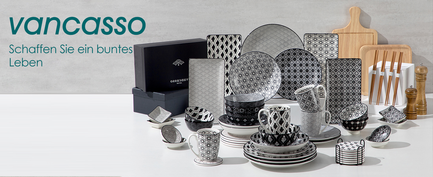 Набір посуду Vancasso HARUKA Sushi Set: 6 предметів для суші (2 особи), порцеляна, Японія