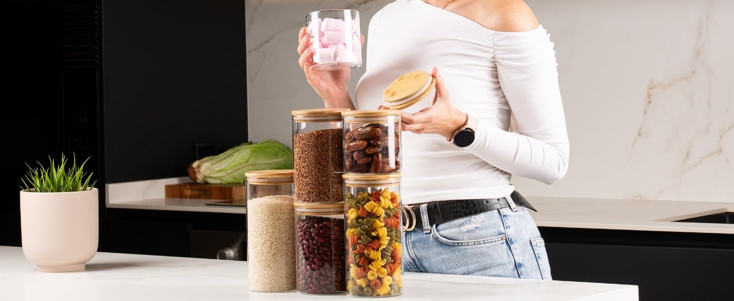 Набір контейнерів для зберігання Deco haus® 2 шт. 1,3 л (з етикетками) - для кави, цукру, борошна, мюслі. Герметичні контейнери для кавових зерен, цукру, борошна та інших продуктів.