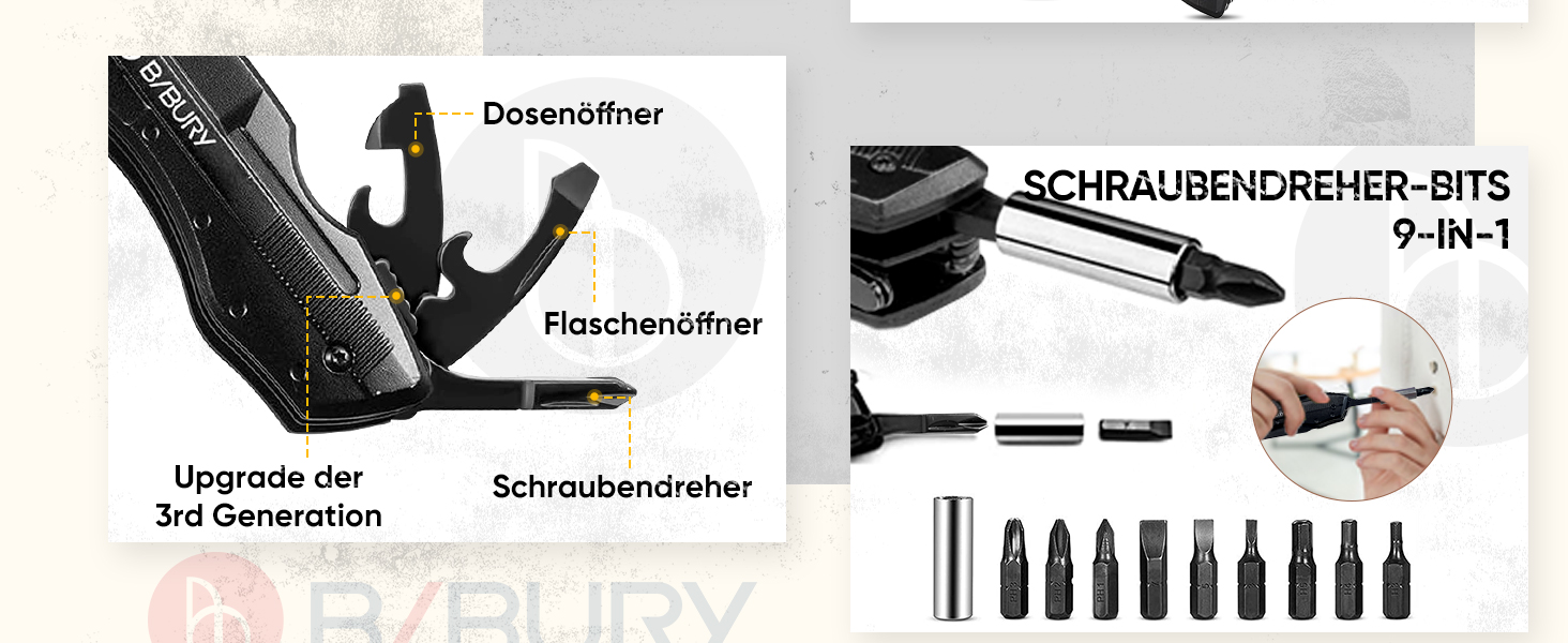 Мультитул BIBURY 5-в-1: мультиінструмент з плоскогубцями, викрутками для кемпінгу та відпочинку на природі