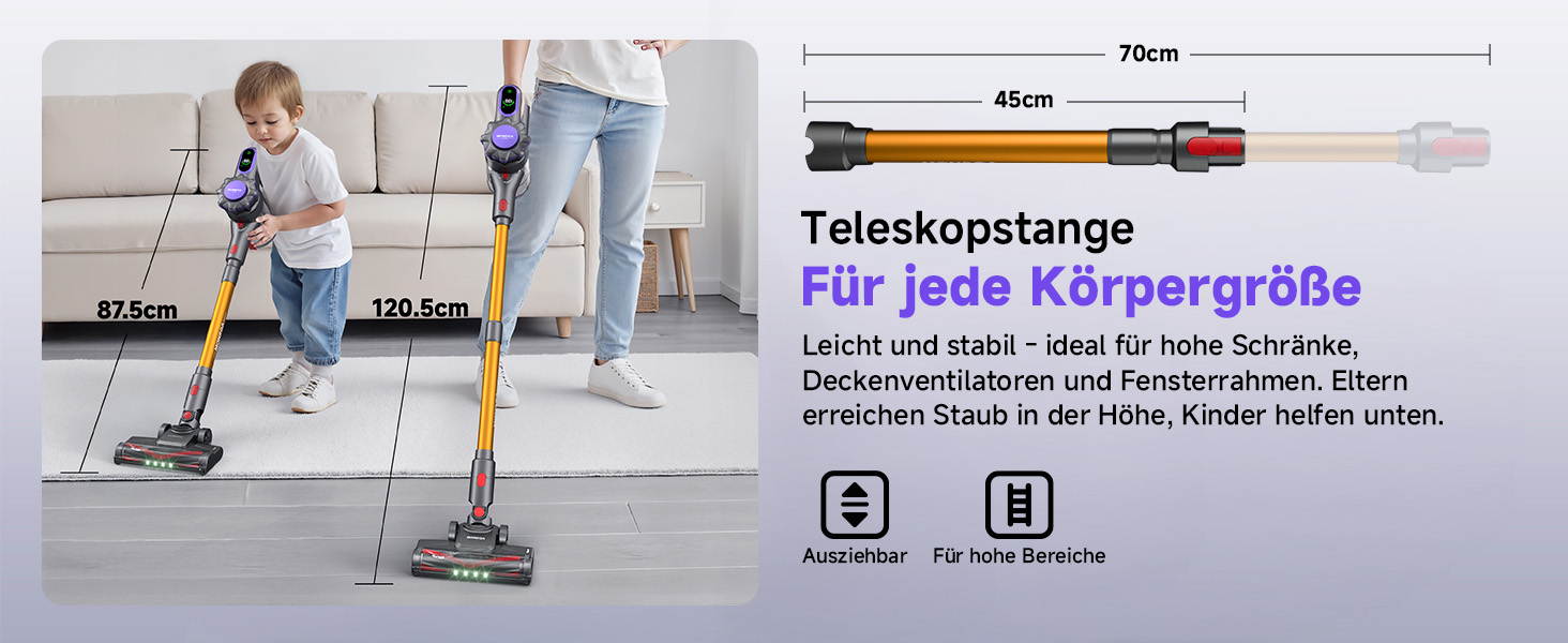 MONSGA Бездротовий акумуляторний пилосос з дисплеєм, 45000Pa, 50 хвилин роботи, антизаплутана щітка, самостійна парковка, док-станція на стіні, 8-шарова фільтрація, безщітковий двигун, для твердих поверхонь, килимів, шерсті тварин, авто