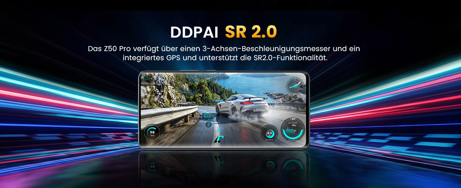 Автомобільний відеореєстратор DDPAI Z50 Pro 4K+1080P (передній та задній), 3