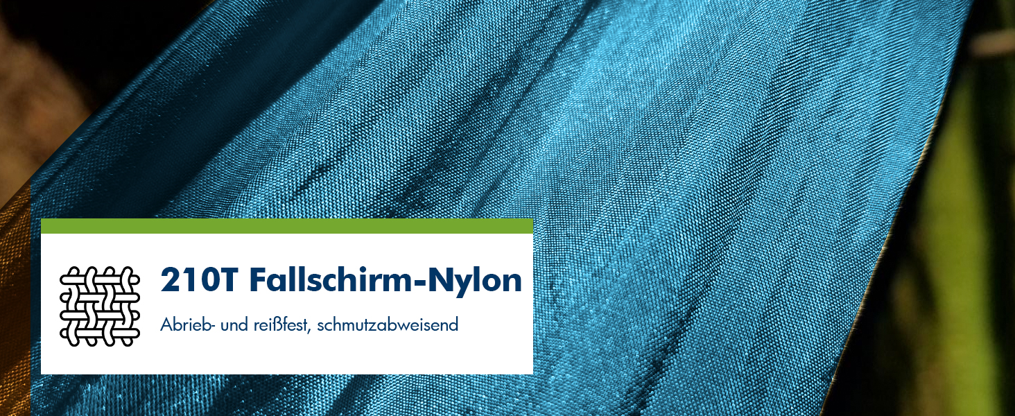 Гамак подвійний для кемпінгу 300x200 см, нейлон, синій, вантажопідйомність 300 кг