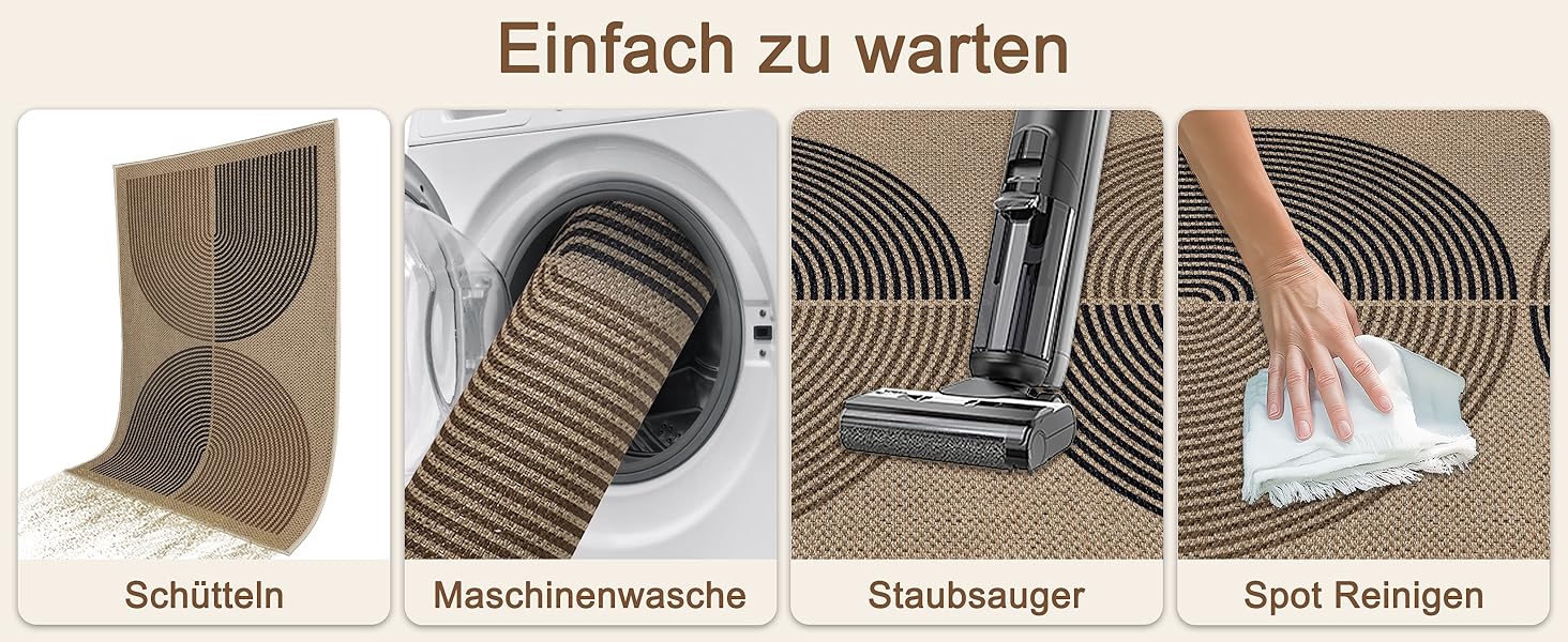 Килимок для дому та вулиці 50x80 см, джутовий, з антиковзаючим покриттям, для входу, балкону (Чорно-коричневий)