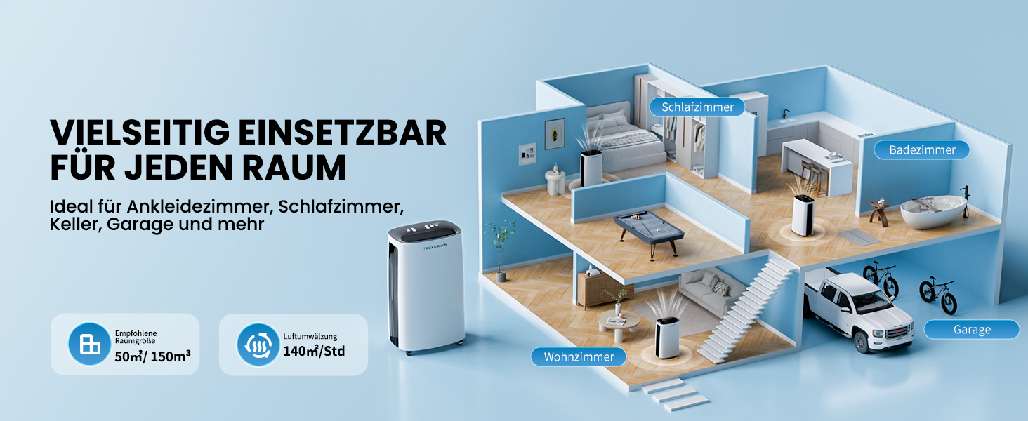 Електричний осушувач повітря 25л/день, 50㎡, з керуванням через додаток та сенсорною панеллю, для підвалу, бак 3.7л, злив по шлангу, 47dB, таймер 24г, захист від дітей, 3 роки гарантії