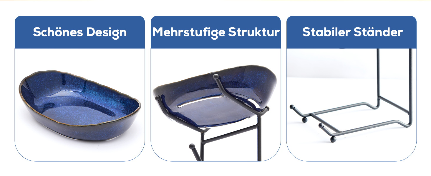 DUJUST Трирівнева етажерка для фруктів з кераміки, 3 яруси, сучасний дизайн, обпалена глазур, для кухні, зберігання фруктів, стабільна, придатна для миття в посудомийній машині