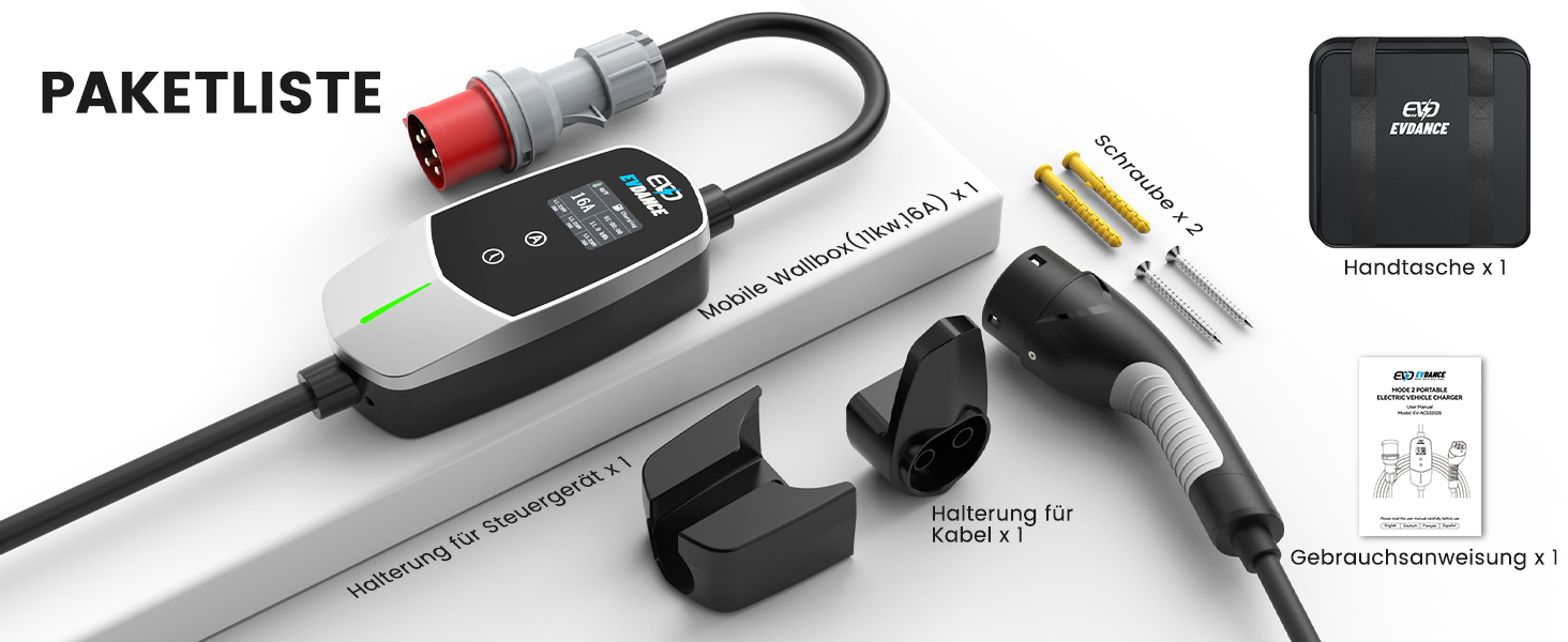 Кабель для зарядки електромобіля Type 2 - Schuko, 3.68 кВт, 6.1 м, 6-16A, для електромобілів та гібридів (PHEV/EV)