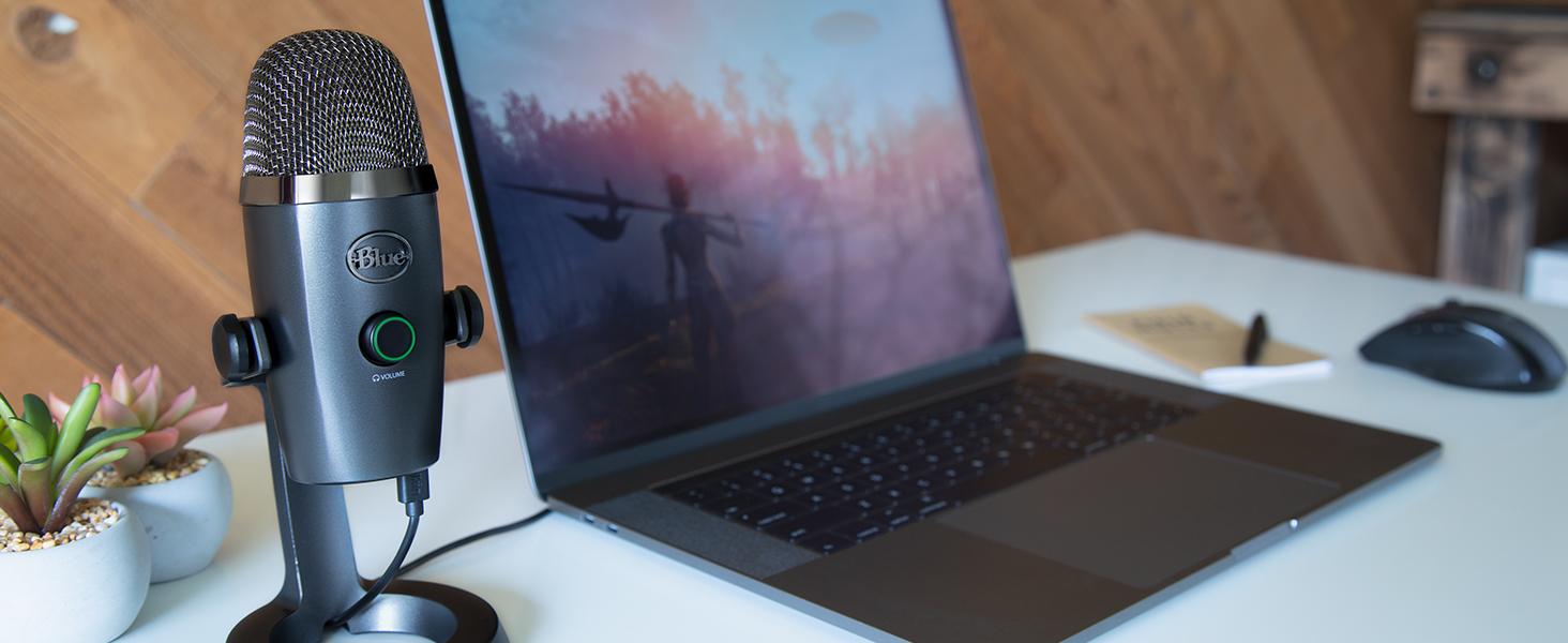 Blue Yeti Nano – Преміум USB-мікрофон для запису, стрімінгу, геймінгу та подкастів (PC/Mac). З Blue VO!CE, кардіоїдна та всеспрямована характеристика, чорний