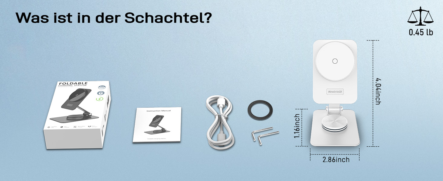 Бездротовий магнітний зарядний пристрій для Samsung Galaxy S25 Ultra/S24, iPhone 16/15/14, Pixel 10/9 Pro/8, Android, білий