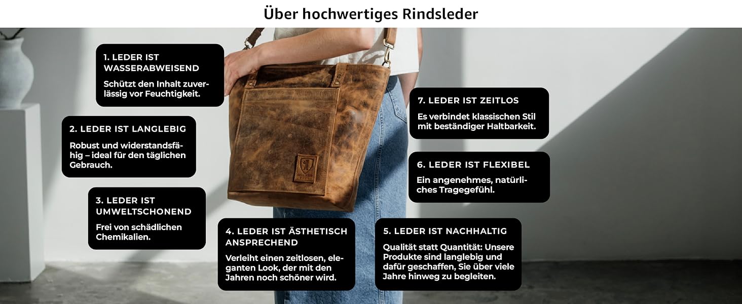 Сумка через плече Berliner Bags Verona Vintage з натуральної шкіри (Волоський горіх) - велика жіноча сумка-шопер з YKK-застібкою