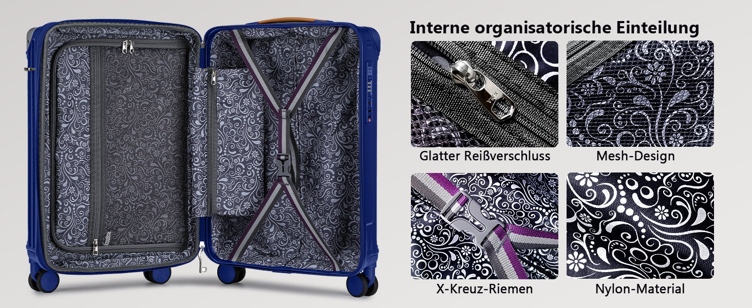 Чемодан Joyway ABS з жорсткою обшивкою, розширюваний, набір валіз з TSA замком та 4 колесами. Включає сумку та косметичку. Колір: зелений (блакитний). Набір валіз 3шт