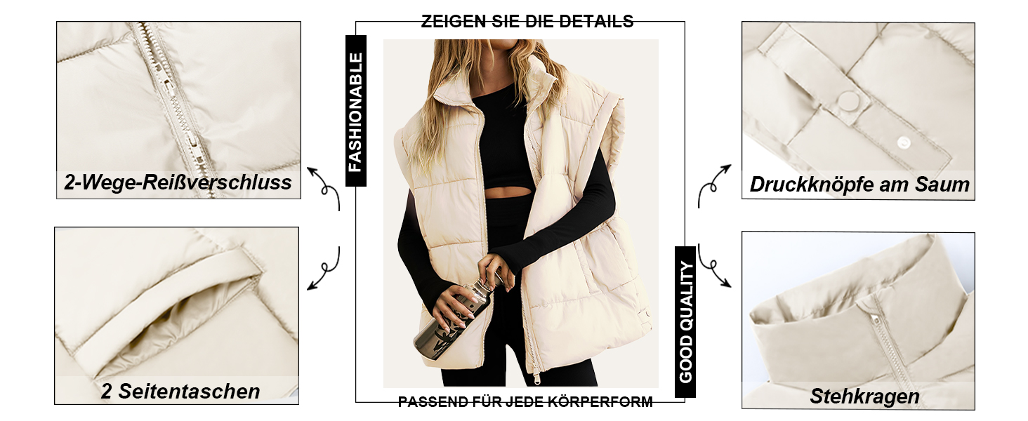 Легка степкова жилетка Fengbay з пухом та стоячим коміром для осені та зими (Чорний, M)