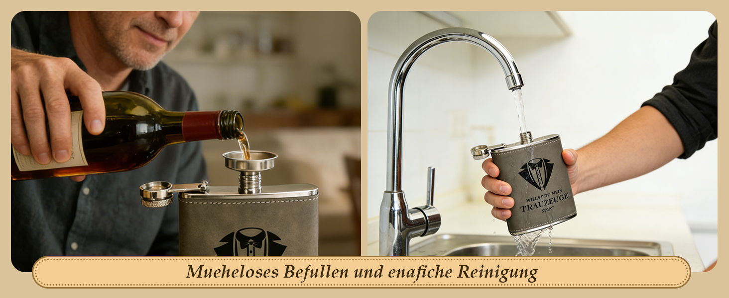 Персоналізований набір фляг 8oz з гравіюванням – фляга з нержавіючої сталі, 4 склянки, воронка та подарункова коробка для дружби, подарунок на весілля для чоловіків та жінок, сірий колір