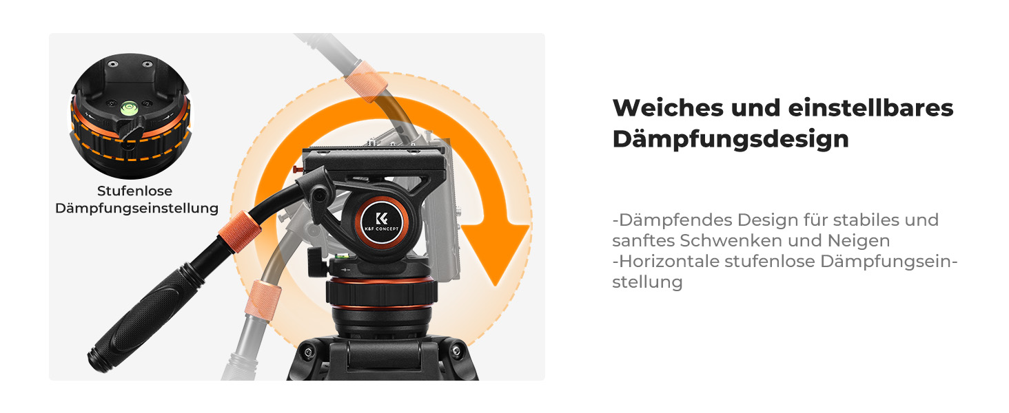 Штатив для камери K&F CONCEPT VA3+BV10: професійний відеоштатив з поворотним кріпленням, 184 см, для DSLR та відеокамер