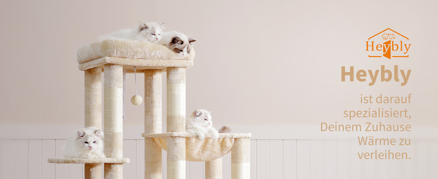 Когтеточка-комплекс для котів Heyby Kratzbaum 120 см, бежевий (HCT026W)