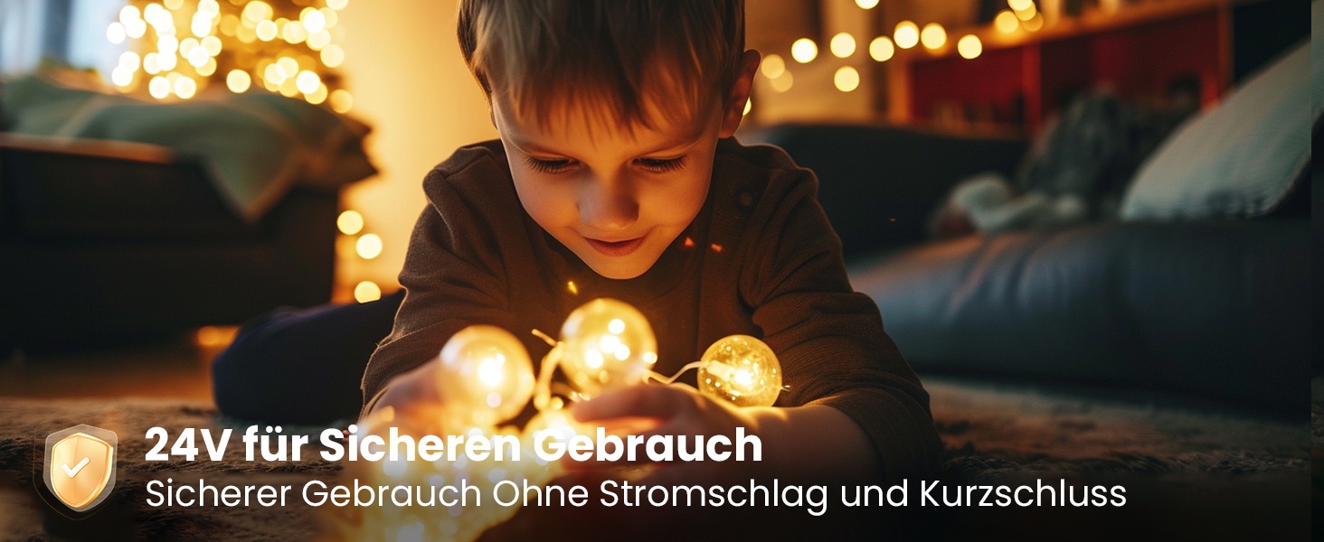 LED гірлянда Yuusei для декору: 100+4 лампочки, тепле світло, IP45, 45м (2x30м), для саду, балкону, вечірки