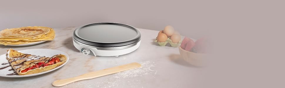 Електрична млинниця Cecotec Crepe Fun CrepeStone Twin 1200 Вт, антипригарна екоплита з реверсивною пластиною для млинців або 4 міні-млинців