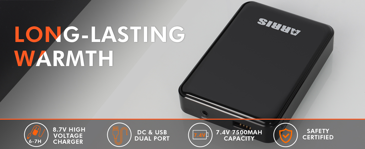 Електрична жилетка ARRIS з підігрівом, універсального розміру, блакитна - для туризму, кемпінгу, гольфу