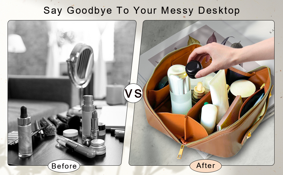 Косметичка для подорожей жіноча, велика, з PU шкіри, органайзер для макіяжу та косметики, beauty case для подорожей