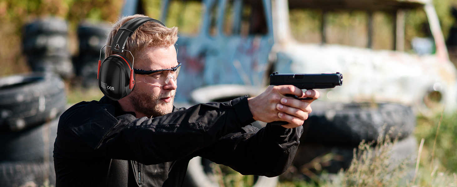 Захисні навушники Dr.meter SNR 31dB: комфортні та регульовані для дорослих, чорно-жовті