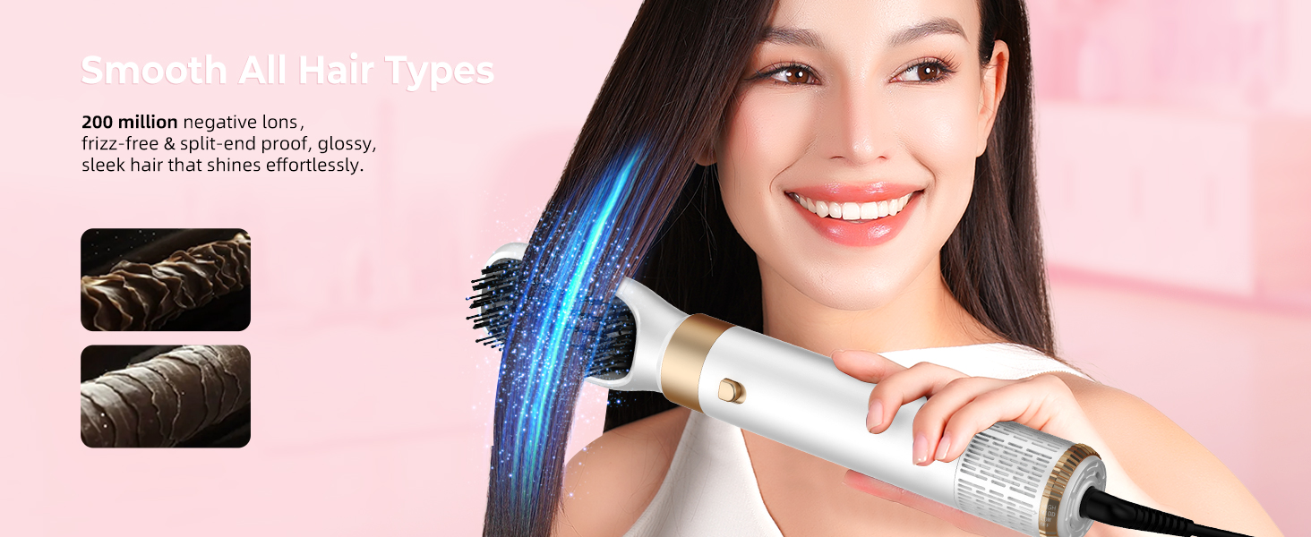 Atopskins Pro Air Styler 6 в 1: Фен-щітка, плойка, стайлер для волосся, сушка, укладка, для всіх типів волосся