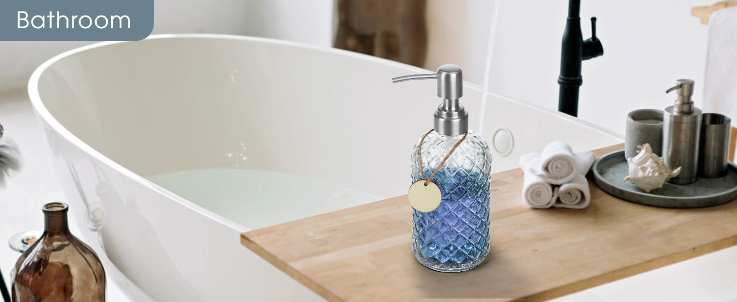 Скляні дозатори для мила Topsky (2 шт.), 400 мл, з нержавіючою помпою, для кухні та ванної кімнати