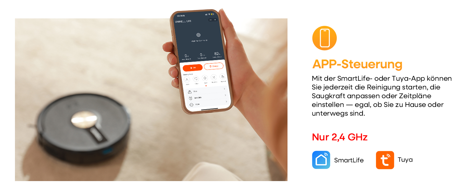 Робот-пилосос з функцією миття 5000Pa, 3-в-1 з часом роботи 180 хв, для тварин, з керуванням через додаток, чорний