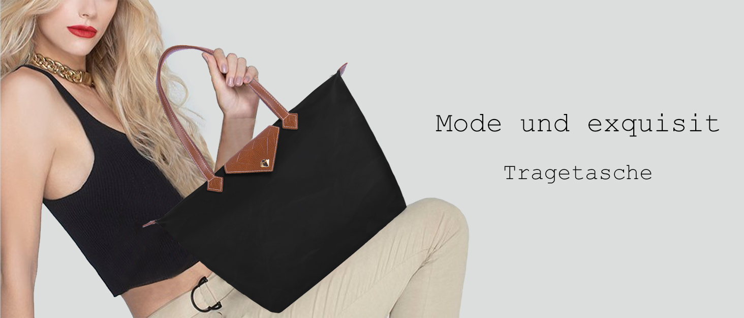 Жіноча сумка-шопер велика чорна водонепроникна, складана сумка через плече для подорожей, офісу, школи, покупок - темно-сіра