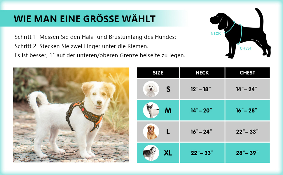 Нашийник для собак PoyPet без заплутування, світловідбиваючий, м'який, з простим закриттям, для маленьких собак (XL, Помаранчевий)