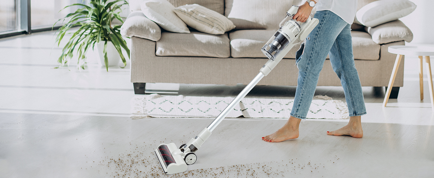 Бездротовий акумуляторний пилосос Klarstein без мішка з 4-ступеневим фільтром E12 EPA для шерсті тварин, килима та твердих підлог, ручний без мішка з насадкою для підлоги 180°