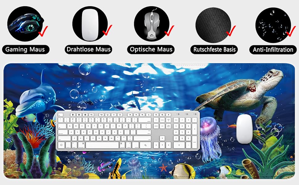 Килимок для миші Octopus, фіолетовий, 80x30 см, XL, великий, для геймінгу, під клавіатуру, Desk Pad & Desk Mat