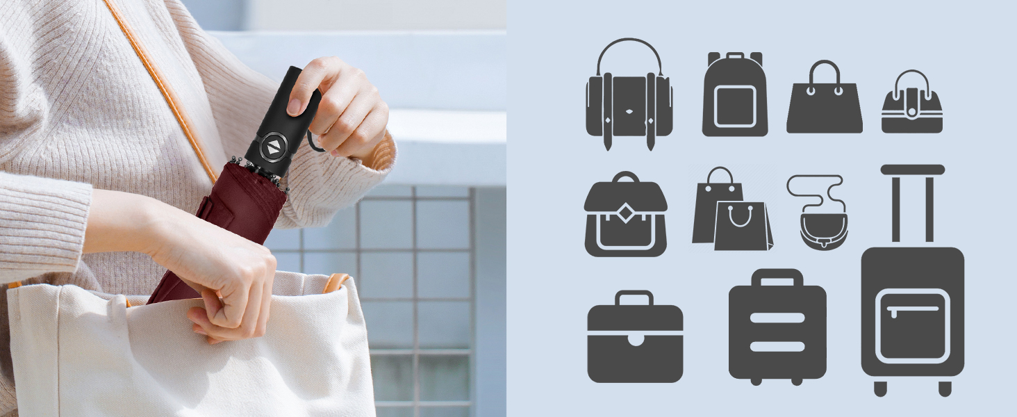 TECKNET Штормовий парасолька: великий автоматичний парасолька з 10 ребрами, 104 см, вітростійкий, компактний, для подорожей, гольф, чоловічий та жіночий (червоний)