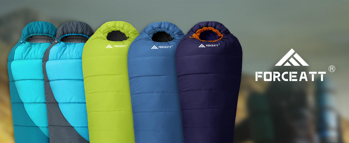 Сплячий мішок Forceatt -10°C~15°C, 4 сезони, для дорослих, водонепроникний, ультралегкий, для кемпінгу, подорожей, туризму та відпочинку. -10°C, синій