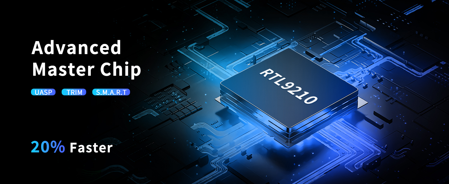 Корпус для SSD M.2 NVMe з USB 3.2 Gen 2 (10Gbps), адаптер для підключення SSD, без інструментів, підтримка UASP та Trim