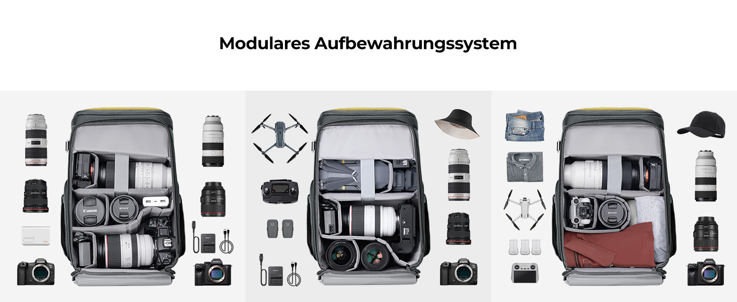 Рюкзак для фотографа K&F Concept Alpha, 25L, чорний, з відділенням для 16