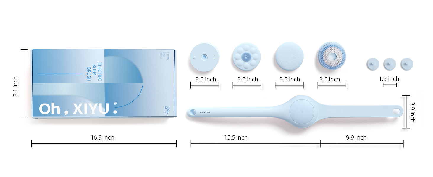 Електрична щітка для спини, м'яка ексфоліація, перезаряджається, довга ручка для душу, допомога у нанесенні крему на спину для жінок, чоловіків, людей похилого віку, глибоке очищення для всіх типів шкіри, хороша піна - Рожева (Небесно-блакитна)