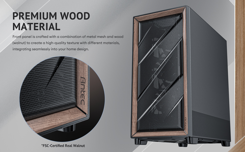 Корпус для ПК Antec Flux Midi Tower, чорний матовий, Gaming Case