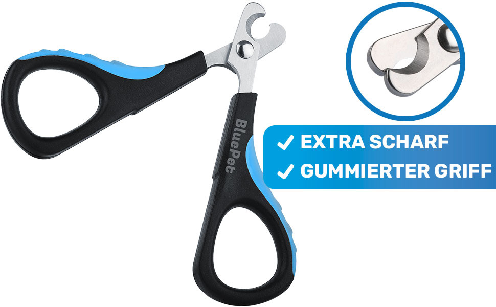 Ножиці для стрижки кігтів BluePet Mini для котів, собак, кроликів та цуценят. Безпечні та зручні для стрижки кігтів котів. Маленький інструмент для догляду за кігтями тварин XS, синього кольору