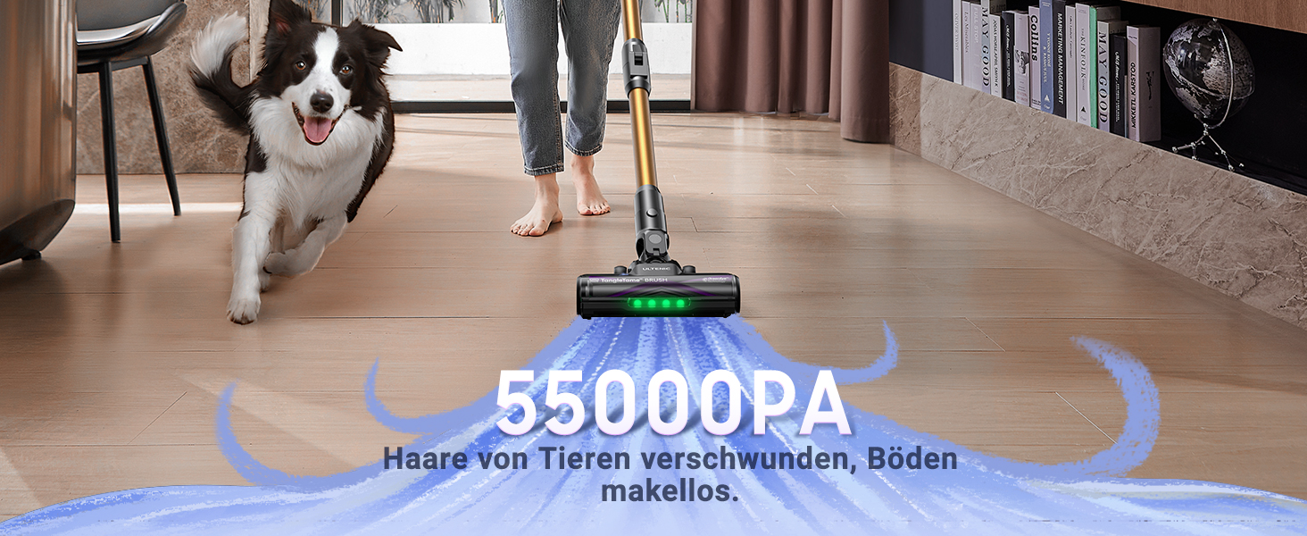 Бездротовий акумуляторний пилосос Ultenic U20, 55000Pa, 600W, 60 хвилин, GreenEye, Anti-Tangle, для твердих поверхонь, килимів, шерсті тварин